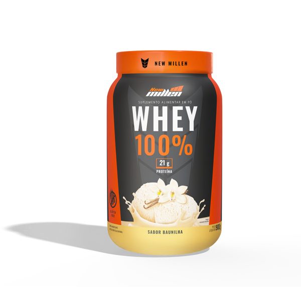 WHEY 100% 900g NEW MILLEN - POTE - BAUNILHA