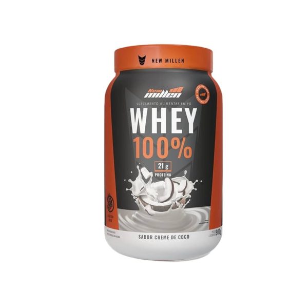 WHEY 100% 900g NEW MILLEN - POTE - CREME DE CÔCO