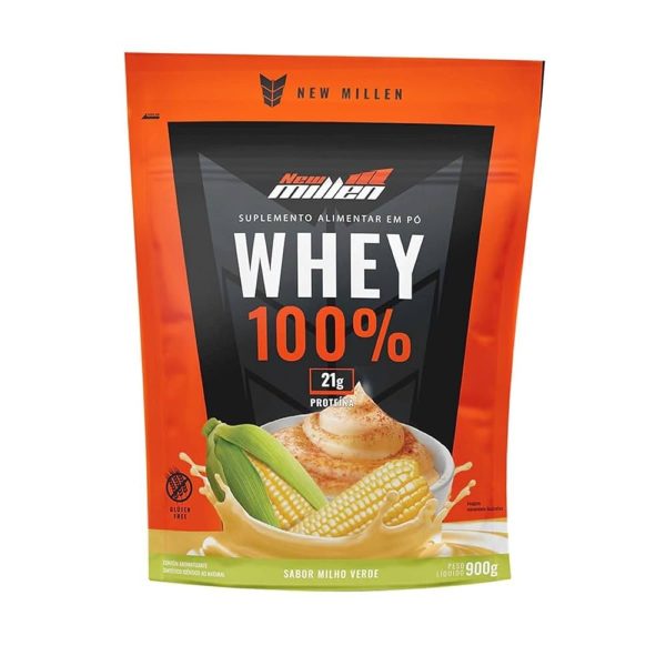 WHEY 100% 900g NEW MILLEN - REFIL - MILHO VERDE