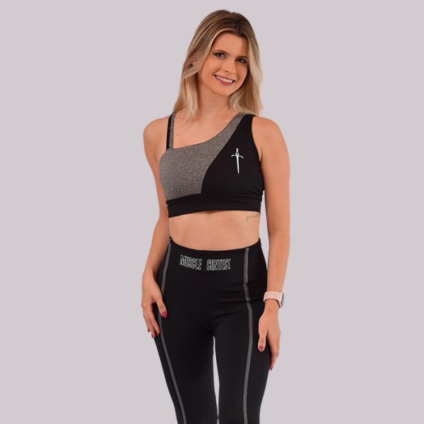 TOP CINZA E PRETO
